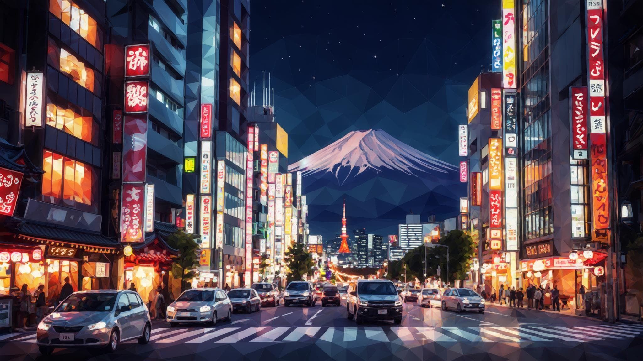 ゲーム風：ローポリ風